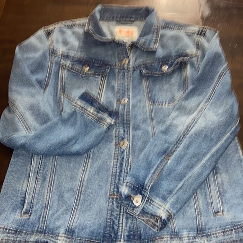 Gianni Bini Boom Not your girl Graphic Denim Jacket Ladies Large - Picture 3 of 5